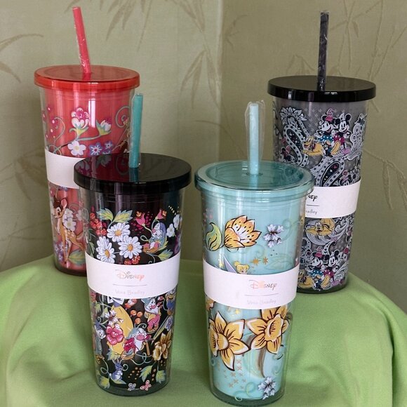 VERA BRADLEY DISNEY TUMBLER W/STRAW:NWT TINKER BELL, BAMBI, CLASSICS, or MICKEY - Picture 3 of 10
